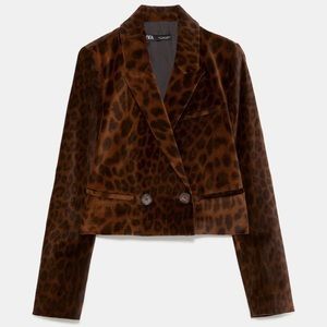 Zara leopard print velvet blazer NWT host pick!!